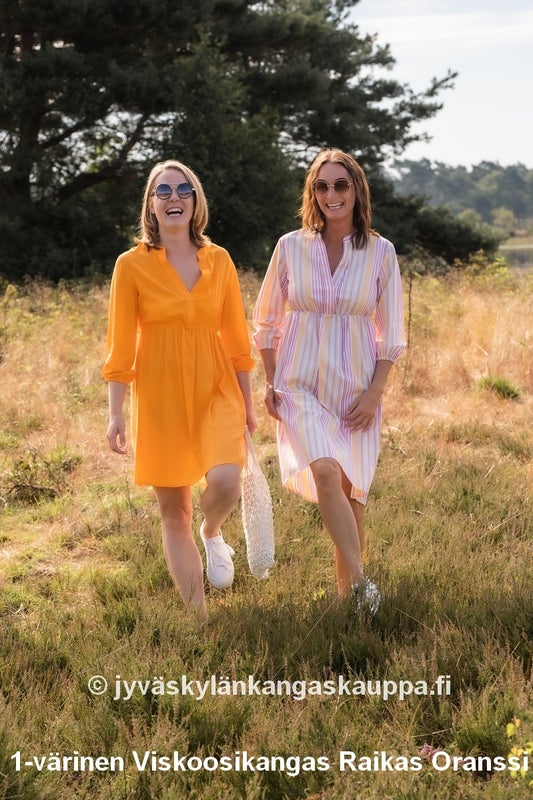 1-v&auml;rinen Viskoosikangas Raikas Oranssi